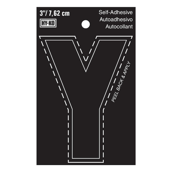Hy-Ko 3In Black Vinyl Letter Y, 10PK A30435 - main